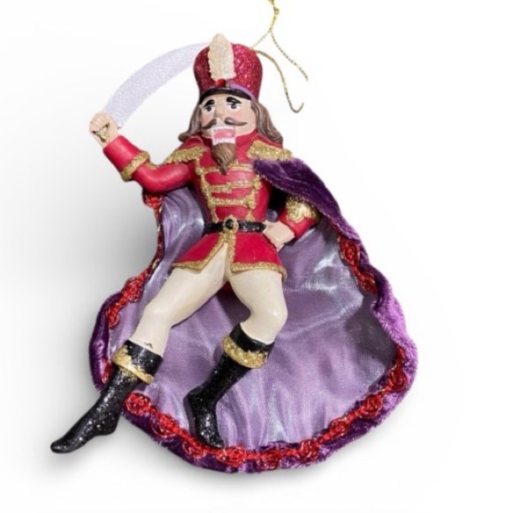 Nutcracker Prince Ornament with Purple Cape by Kurt S Adler